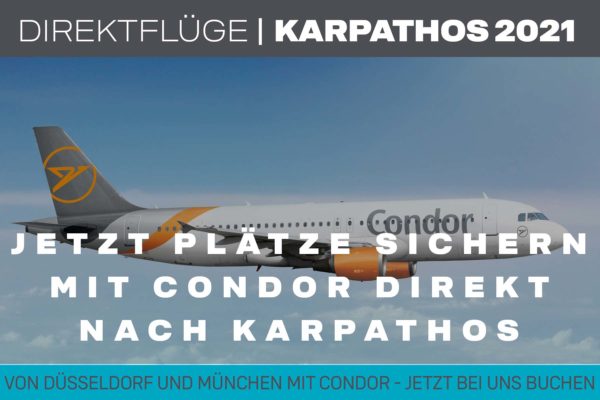 Condor Direktflug nach Karpathos Sommer 2021