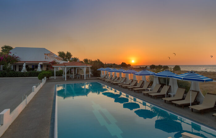 Nirvana Beach Hotel Exterior-Sunset-1_Web_Res